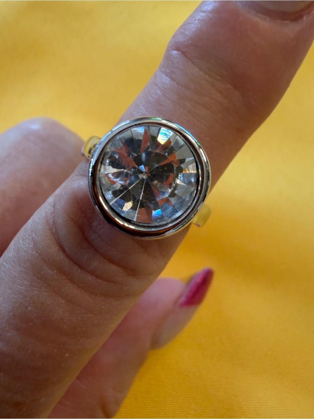Park Lane Large Clear Crystal Ring Size 8